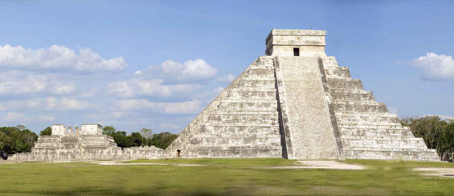The El Castillo Mayan pyramid.