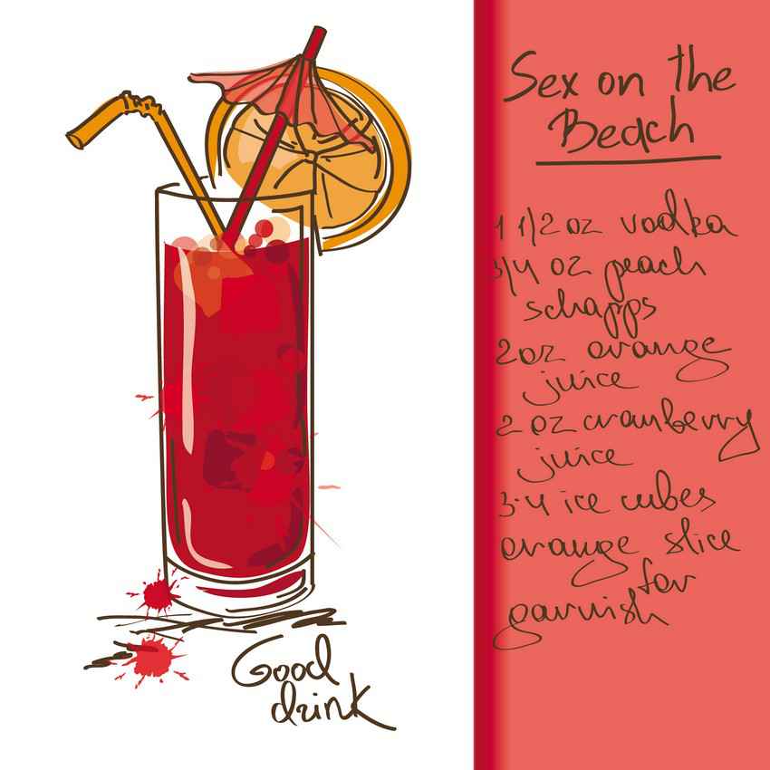 Sex on the beach drink recipe.