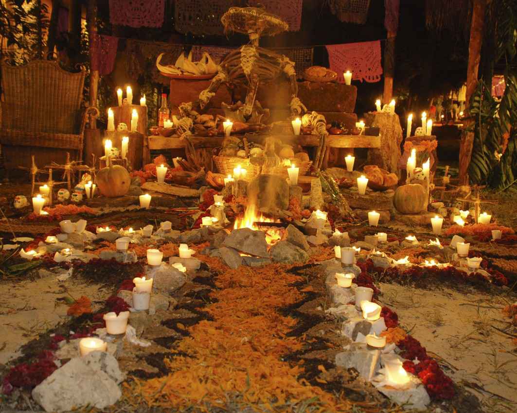 A Mexican traditional festival that celebrates the Day of the Dead.