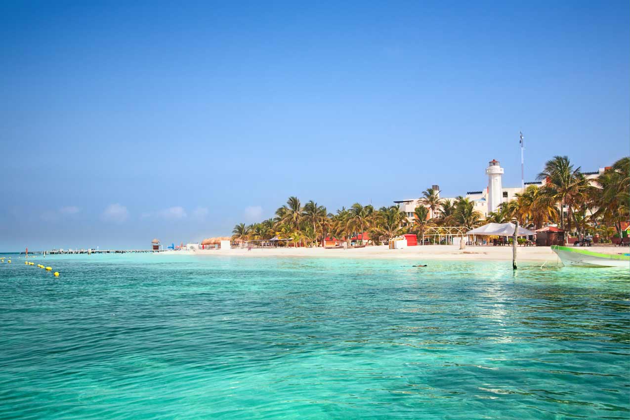 the-shore-of-isla-mujeres-as-seen-from-a-playa-del-carmen-booze-cruise