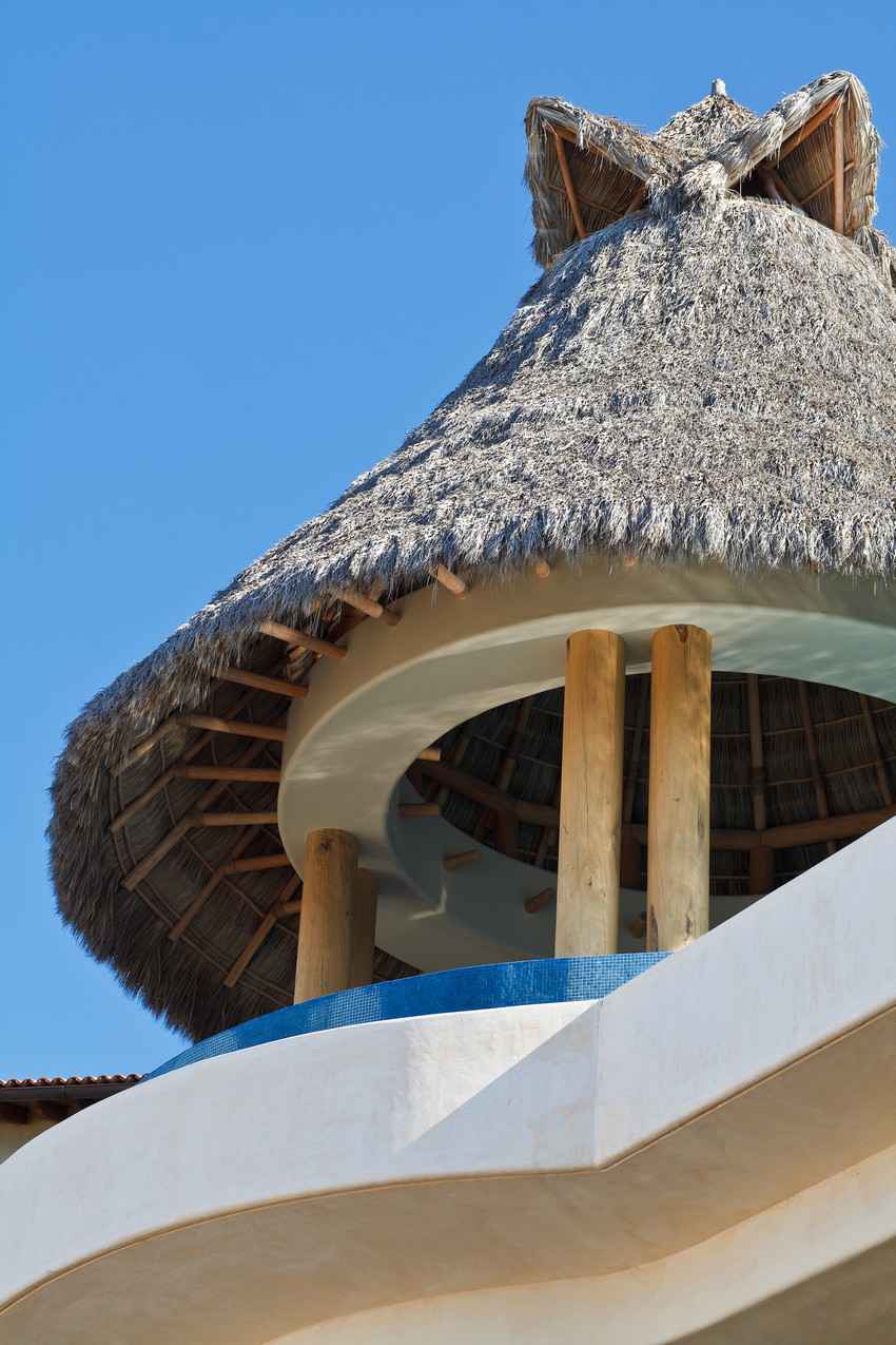 A palapa roof on a condo.