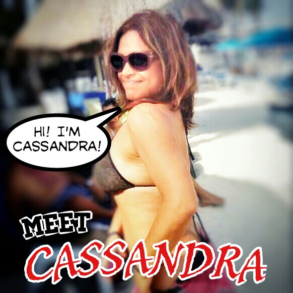 Cassandra enjoying a beautiful day at the beach in a bikini.