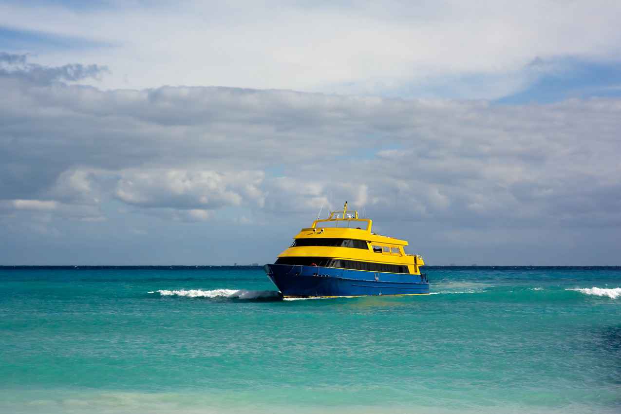 A ferry boat recently arriving in Playa Del Carmen from Cozumel.