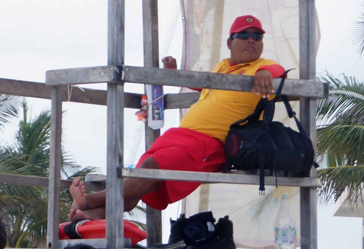 A lifeguard on duty at the Playa Del Carmen beach.