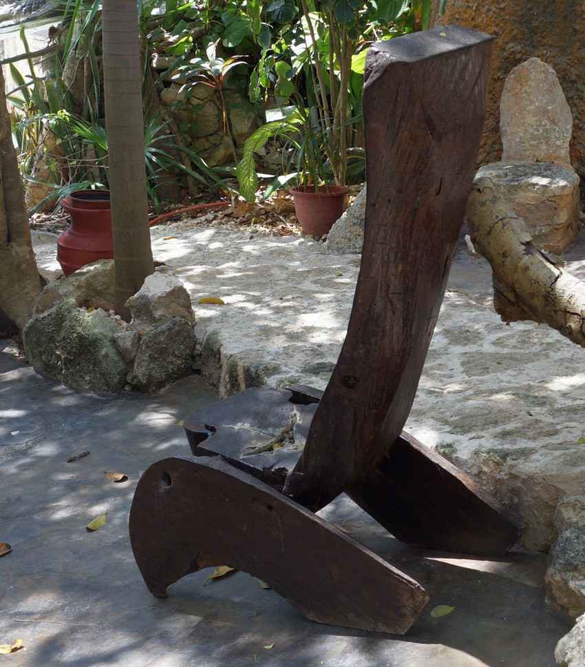 An artistically designed chair at a resort in Playa Del Carmen.