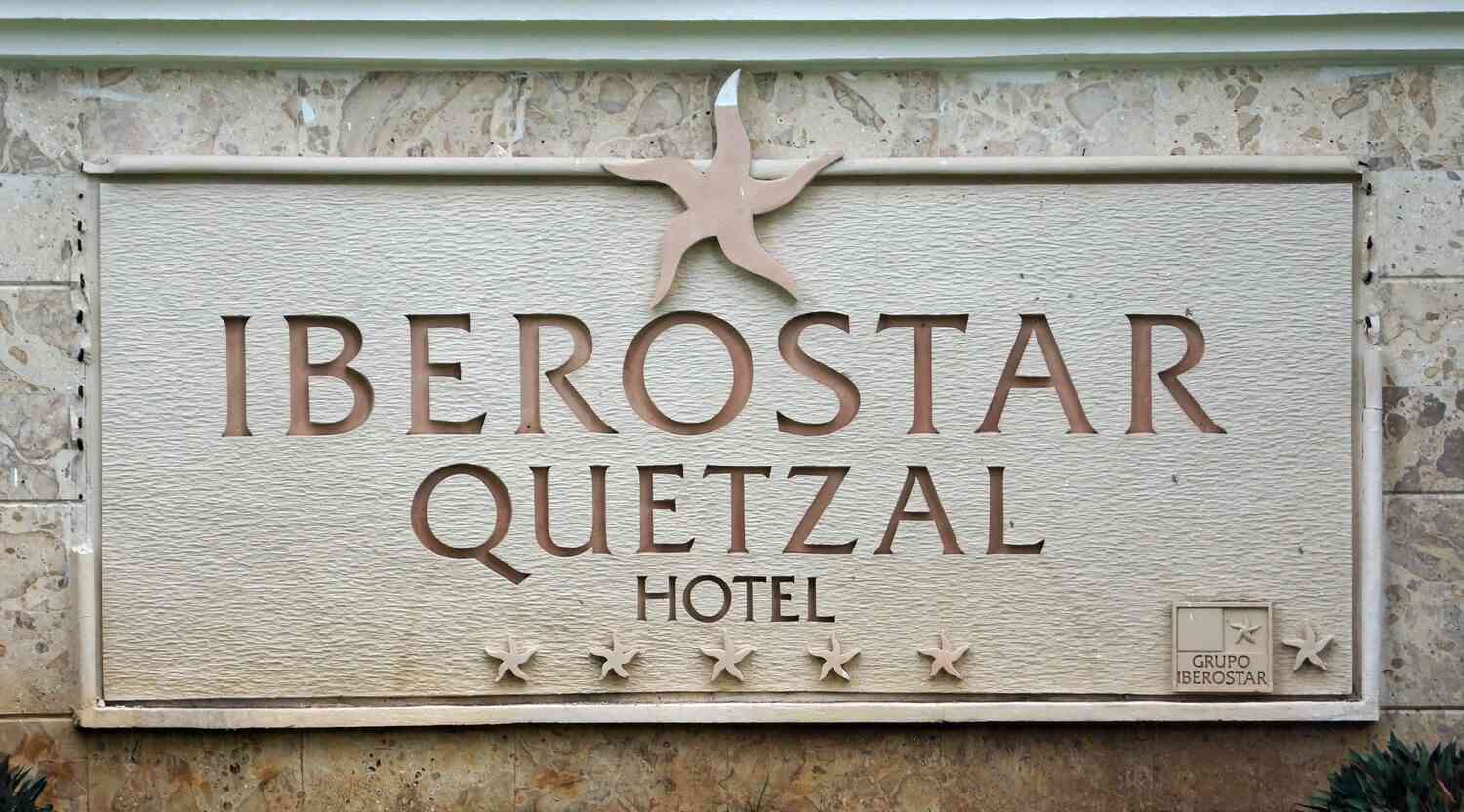 Iberostar Quetzal Hotel entrance sign in Playacar.