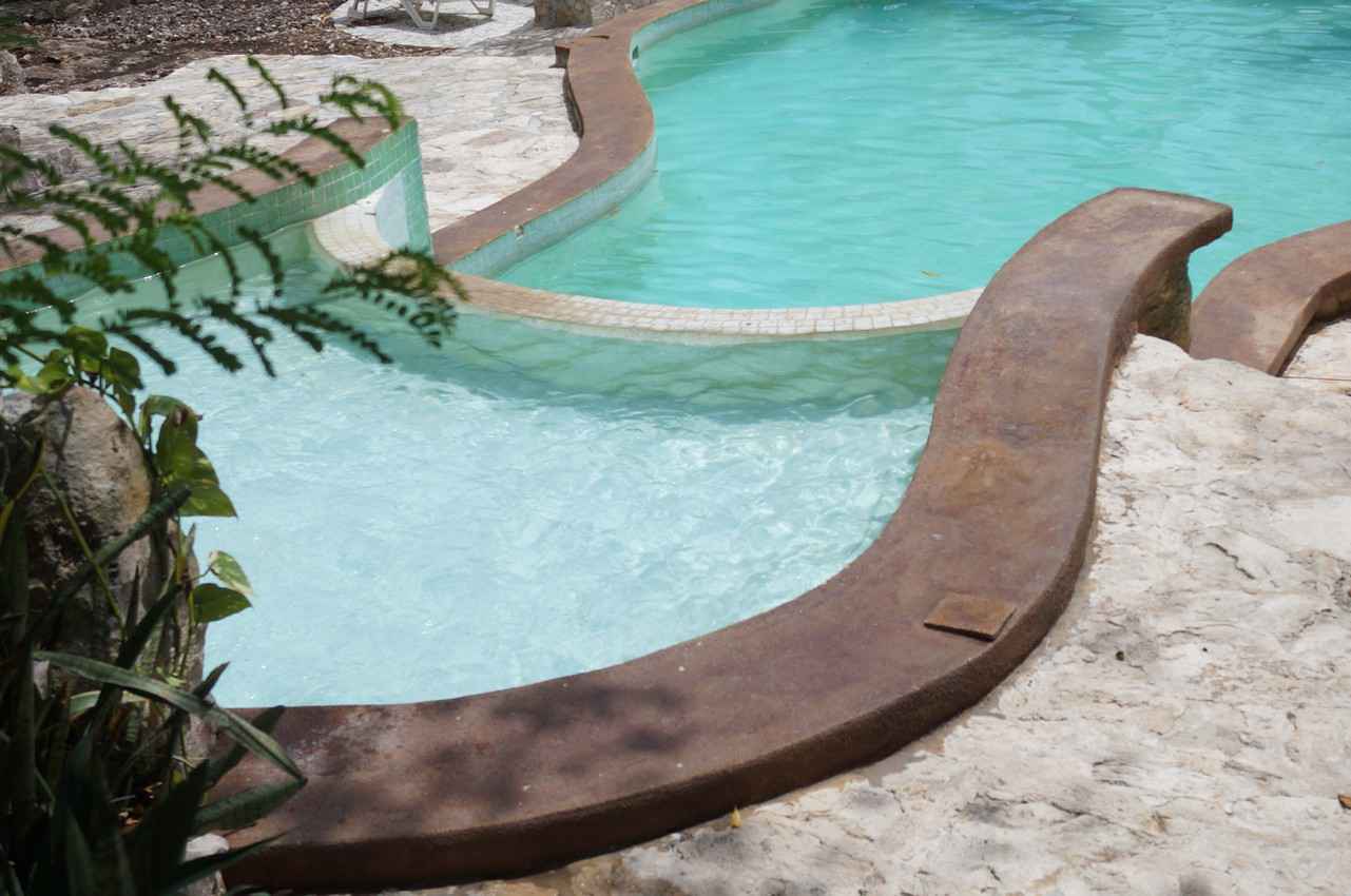 An unfinished swimming pool at a small hotel in Playa Del Carmen.