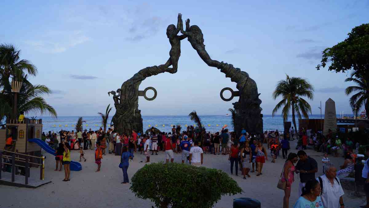 A beautiful statue on the beach in Playa Del Carmen.