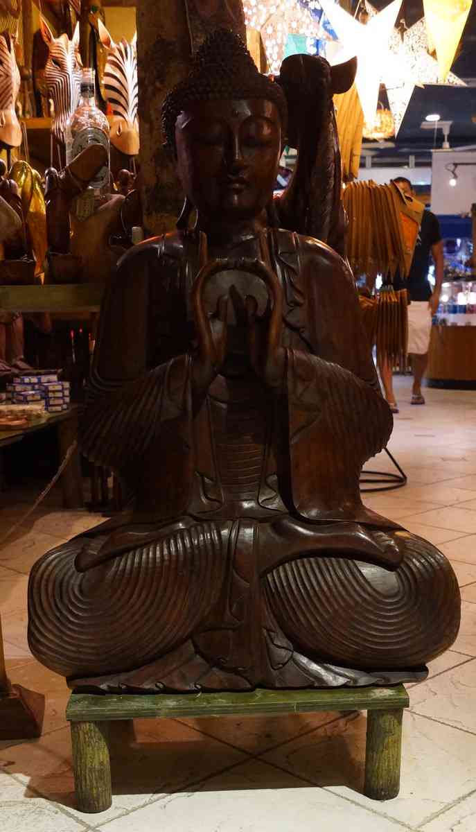 A Buddha sculpture in a shop on Fifth Avenue.