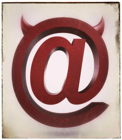 The e-mail "@" symbol with small devil horns.