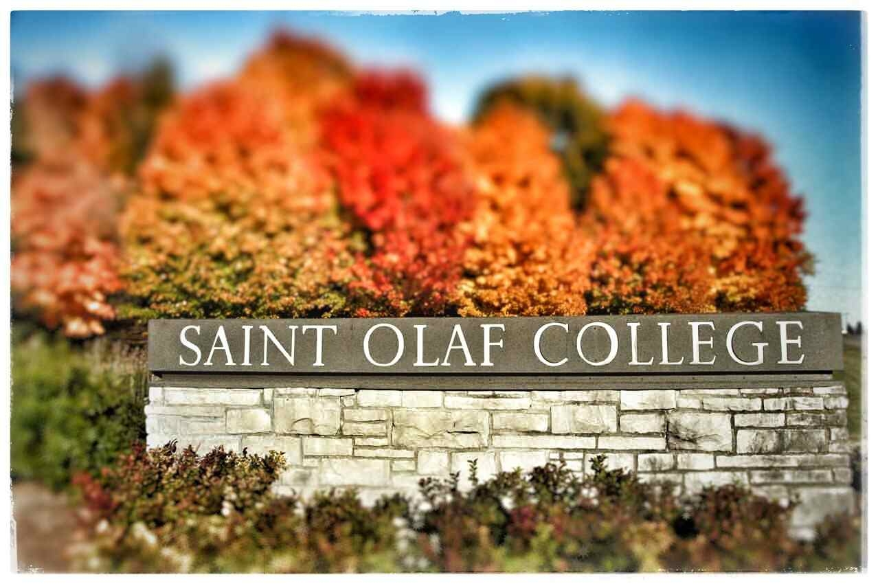 A photograph of the south entrance of St. Olaf College in Northfield, MN.