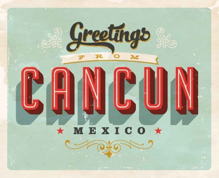 Greetings from Cancun Mexico graphic.