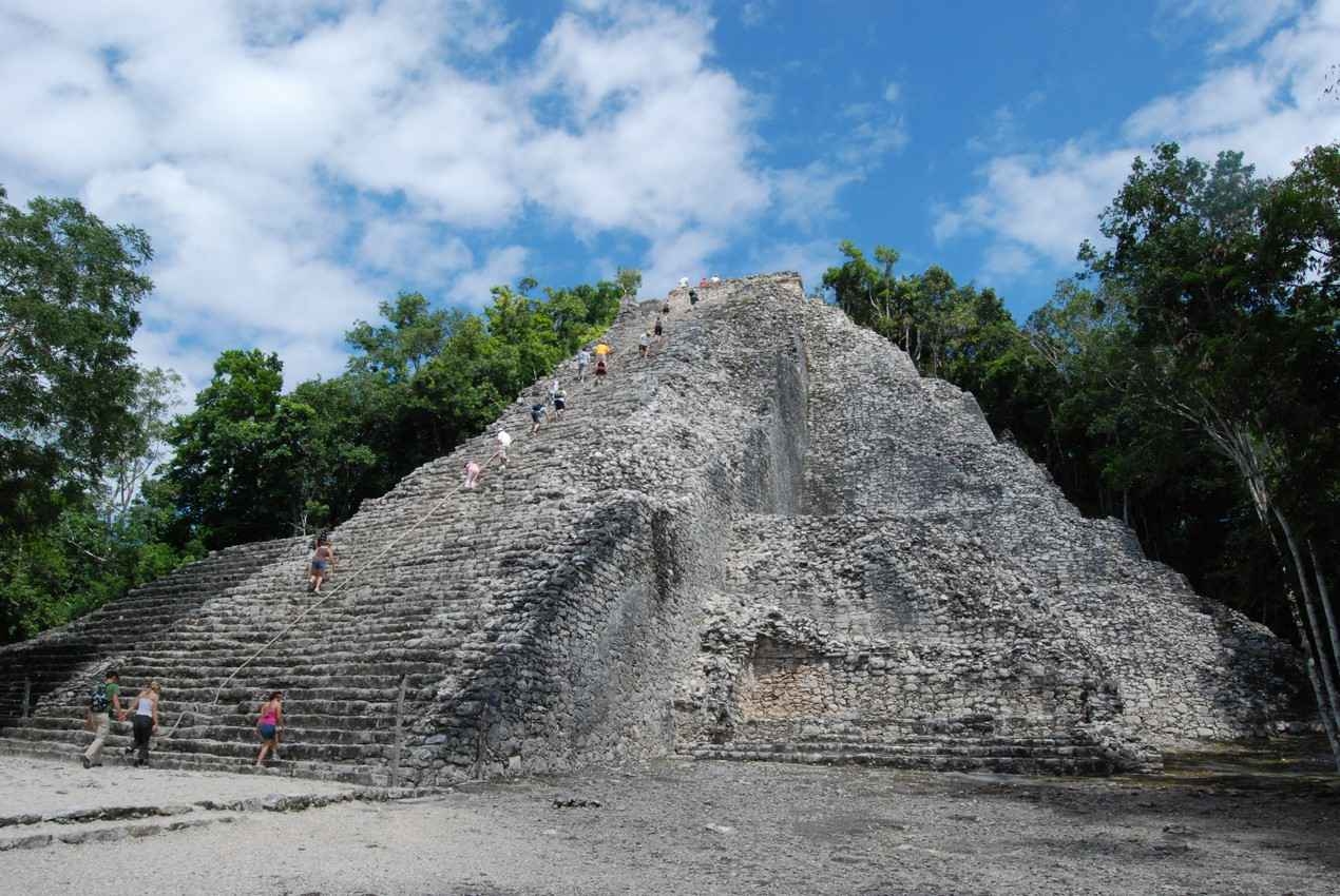 One of the Mayan pyramids at the Coba ruins.