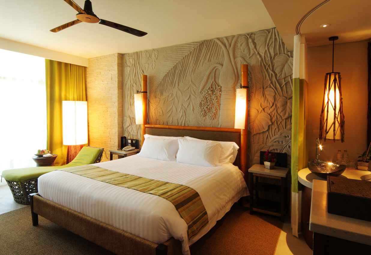 A luxurious resort room.