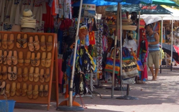 Several street shops in Playa Del Carmen.
