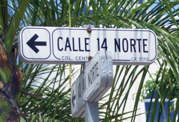 A street sign on fifth Avenue in Playa Del Carmen.