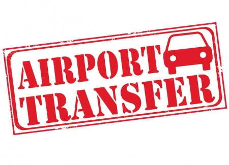 A graphic showing an airport transfer with a car.