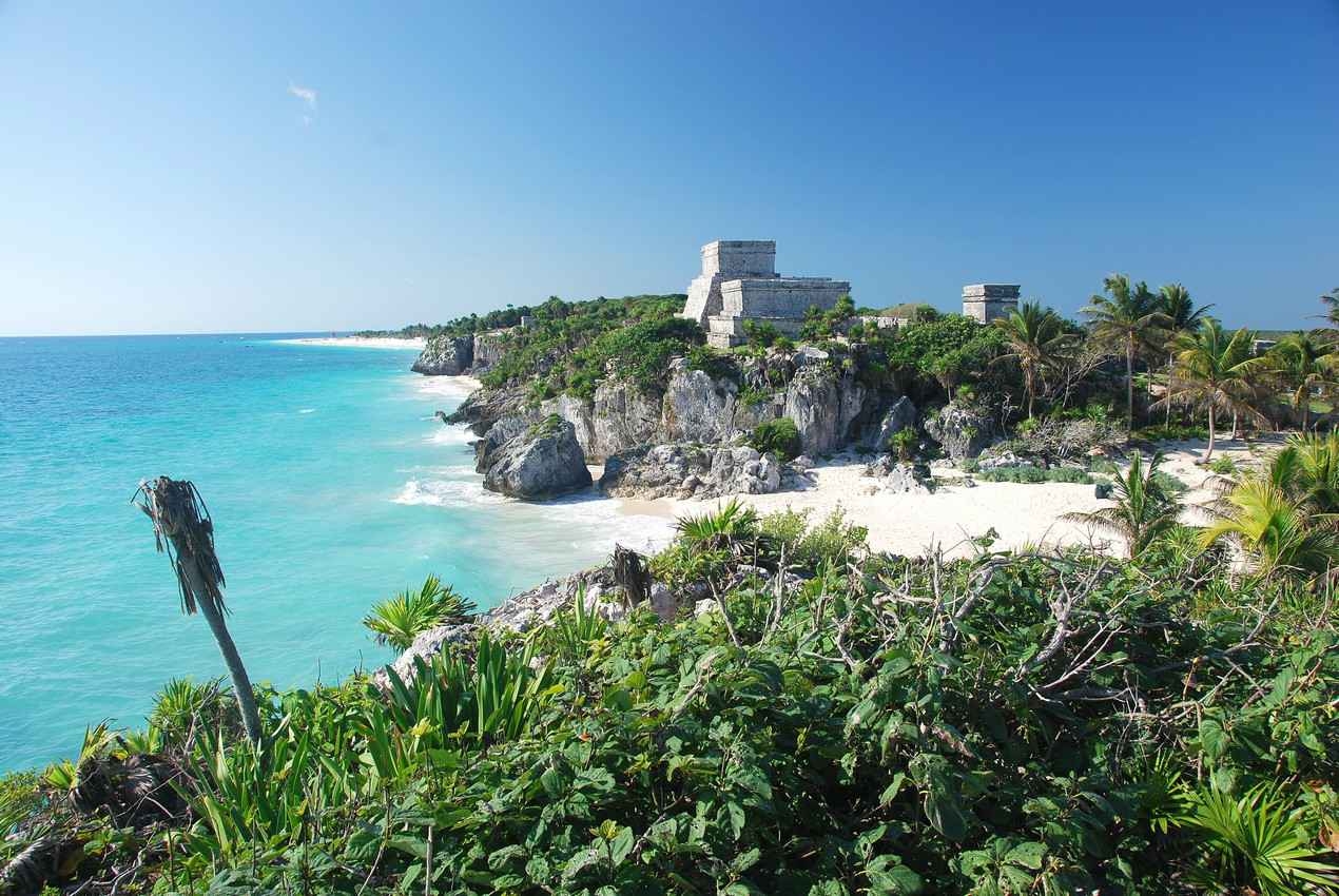 The famous Tulum ruins and beach.