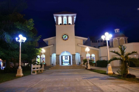 Another view of the beautiful church near the town center in Puerto Morelos.