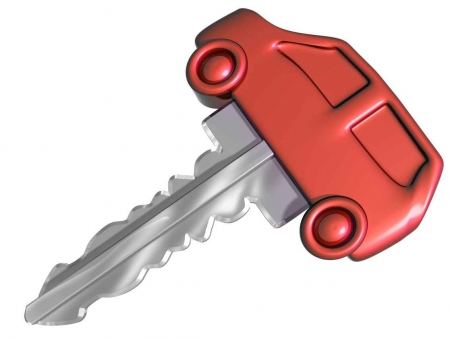 A graphic of a car rental key.