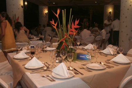 Wedding party festivities and dinner at a Playa Del Carmen resort.