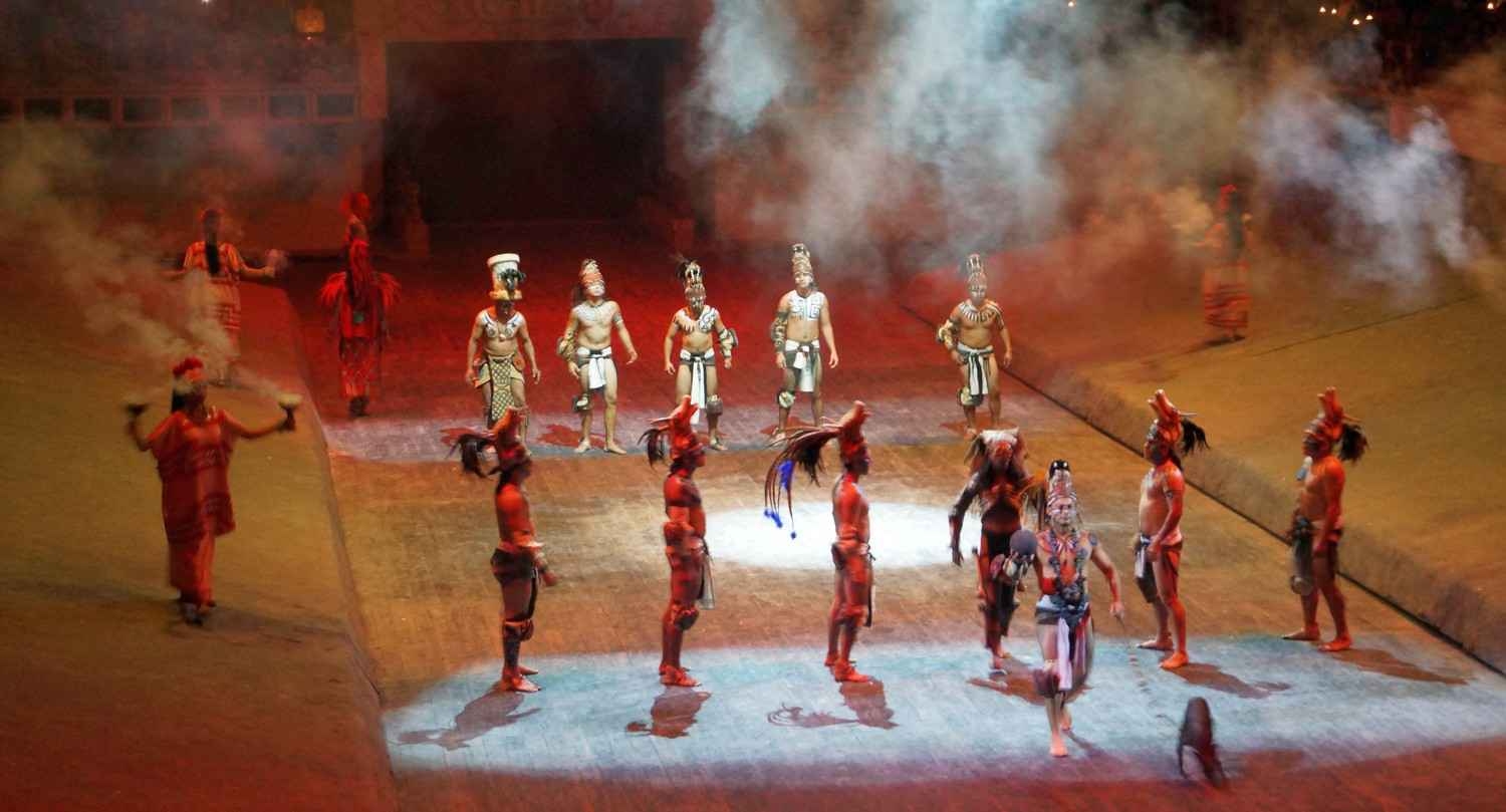 A reenactment of an ancient Mayan ritual and dance.